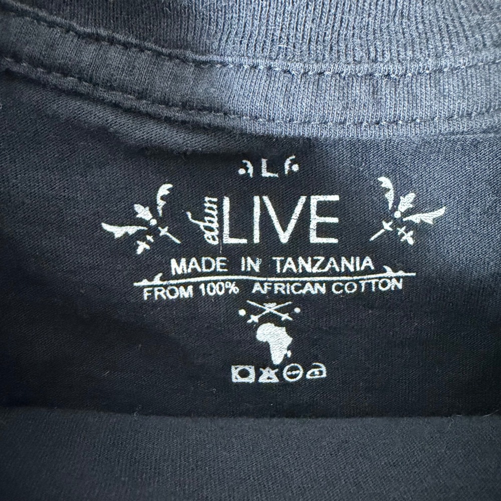 Edun Live U2 360 Tour Graphic T-Shirt Mens Large Black African Cotton Rock Band - Picture 3 of 9